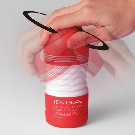 Tenga - New Rolling Head Cup Masturbator (Red) -  Masturbator Non Reusable Cup (Non Vibration)  Durio.sg