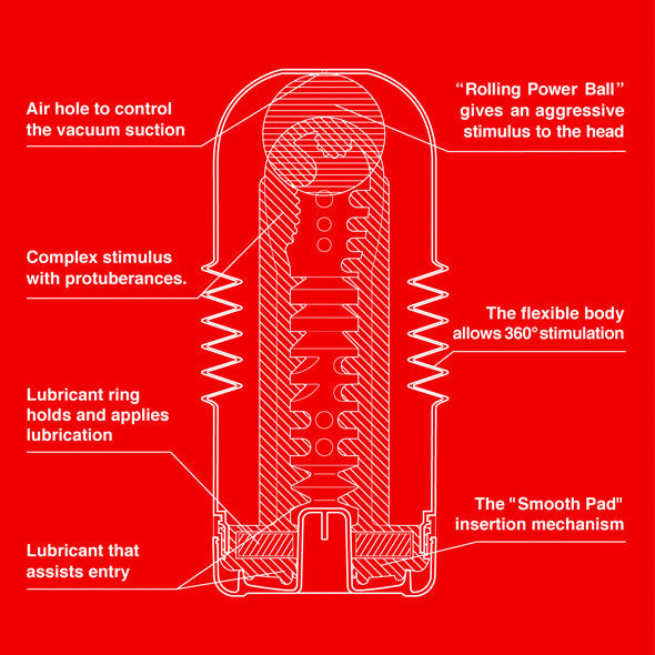 Tenga - Rolling Head Cup Masturbator -  Masturbator Non Reusable Cup (Non Vibration)  Durio.sg
