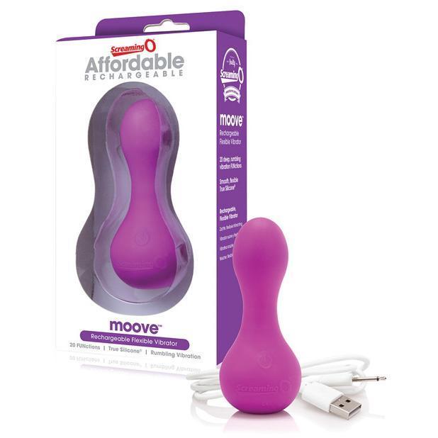 The Screaming O - Affordable Rechargeable Moove Flexible Vibrator (Purple) -  Non Realistic Dildo w/o suction cup (Vibration) Rechargeable  Durio.sg