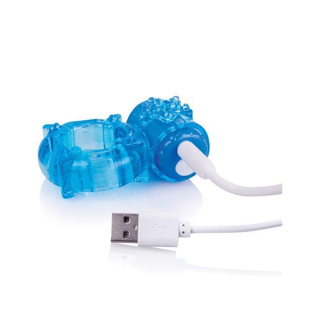 The Screaming O - Charged Big O Rechargeable Cock Ring (Blue) -  Rubber Cock Ring (Vibration) Rechargeable  Durio.sg