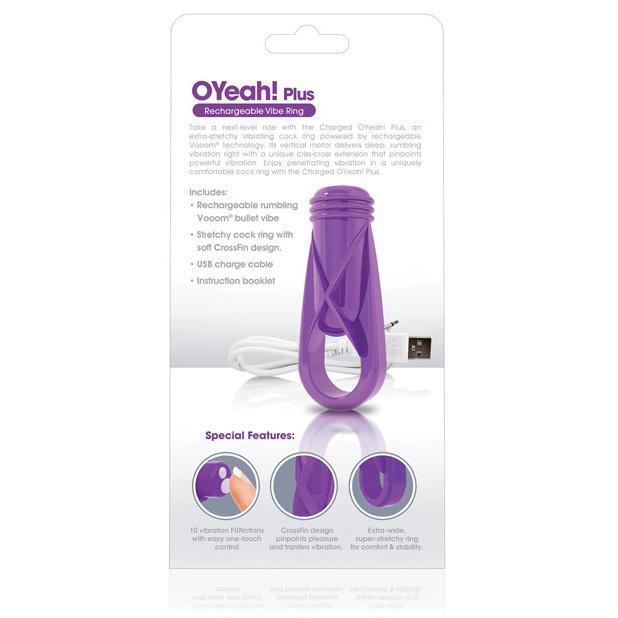 The Screaming O - Charged OYeah Plus Rechargeable Cock Ring (Purple) -  Rubber Cock Ring (Vibration) Rechargeable  Durio.sg