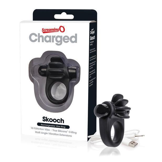 The Screaming O - Charged Skooch Rechargeable Silicone Cock Ring (Black) -  Silicone Cock Ring (Vibration) Rechargeable  Durio.sg