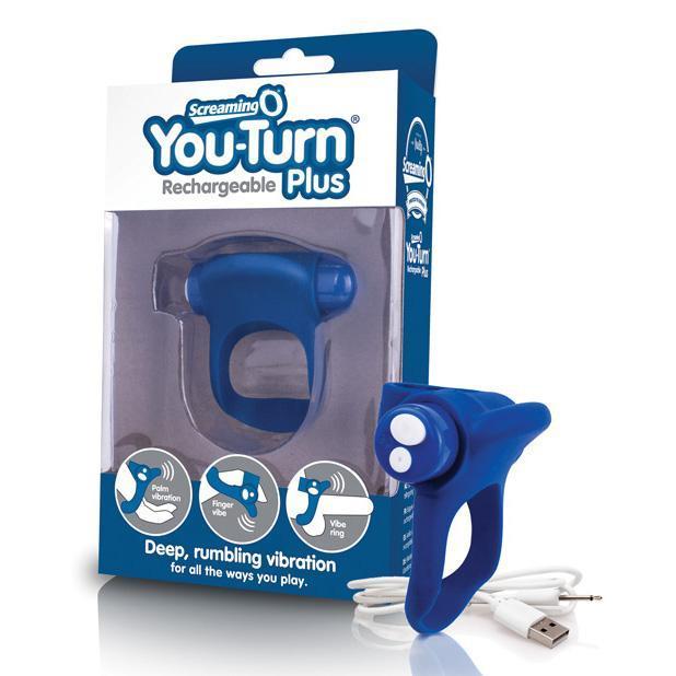 The Screaming O - Charged You Turn Plus Rechargeable Cock Ring (Blue) -  Silicone Cock Ring (Vibration) Rechargeable  Durio.sg