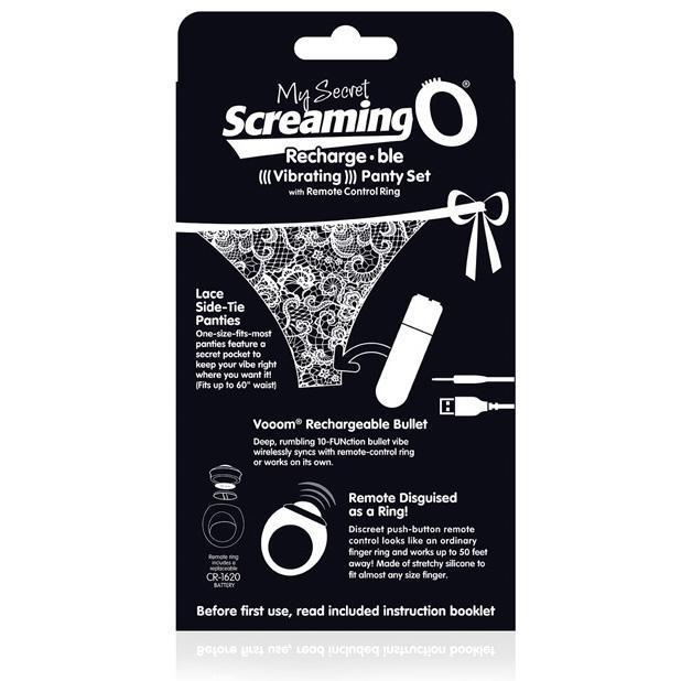 The Screaming O - My Secret Rechargeable Remote Control Panty Vibrator (Black) -  Lingerie (Vibration) Rechargeable  Durio.sg