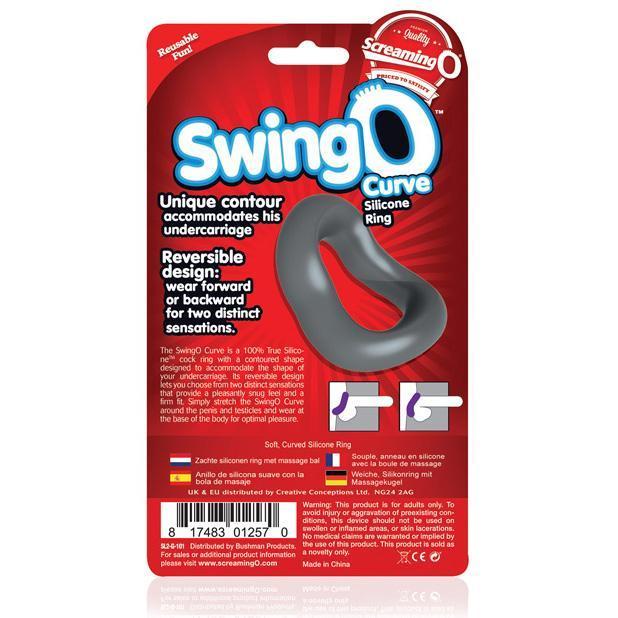 The Screaming O - Swing O Curve Silicone Cock Ring (Black) -  Silicone Cock Ring (Non Vibration)  Durio.sg