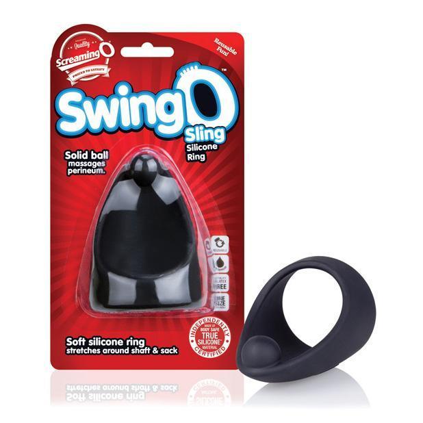 The Screaming O - Swing O Sling Soft Silicone Cock Ring (Black) -  Silicone Cock Ring (Non Vibration)  Durio.sg