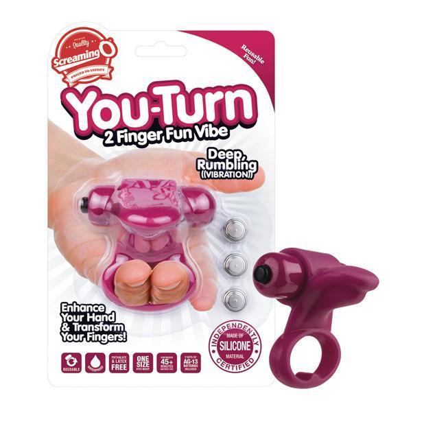 The Screaming O - You Turn 2 Finger Fun Vibe (Purple) -  Clit Massager (Vibration) Non Rechargeable  Durio.sg
