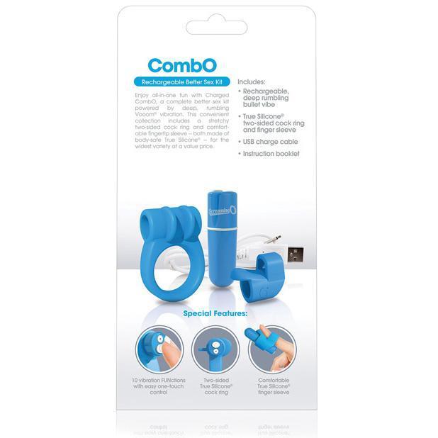 TheScreamingO - Charged CombO Rechargeable Better Sex Kit (Blue) -  Silicone Cock Ring (Vibration) Rechargeable  Durio.sg