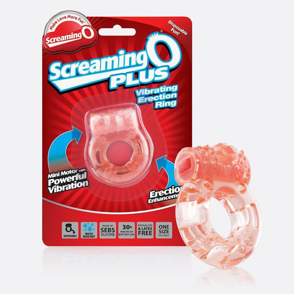 TheScreamingO - Plus Disposable Vibrating Erection Cock Ring (Orange) -  Rubber Cock Ring (Vibration) Non Rechargeable  Durio.sg