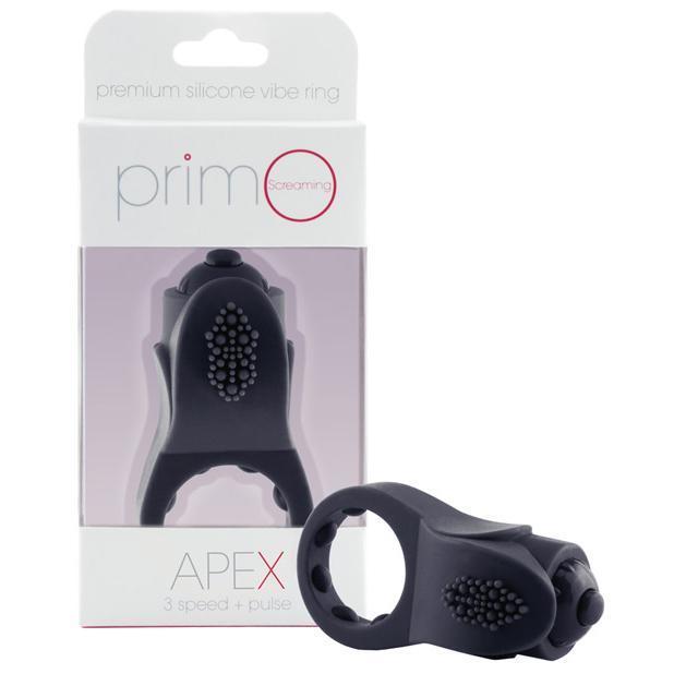 TheScreamingO - PrimO Apex Premium Vibrating Silicone Cock Ring (Black) -  Silicone Cock Ring (Vibration) Non Rechargeable  Durio.sg