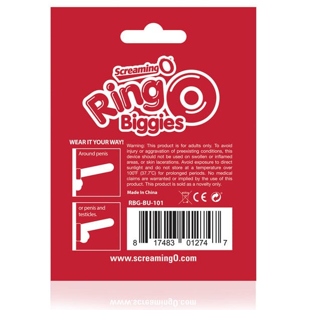 TheScreamingO - RingO Biggies Rubber Cock Ring (Blue) -  Rubber Cock Ring (Non Vibration)  Durio.sg