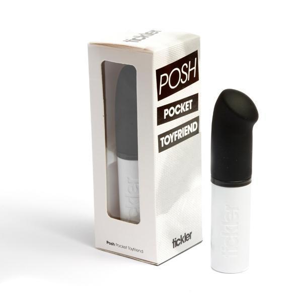 Tickler Vibes -  Posh Pocket Toyfriend Clit Massager (Black) -  Clit Massager (Vibration) Non Rechargeable  Durio.sg
