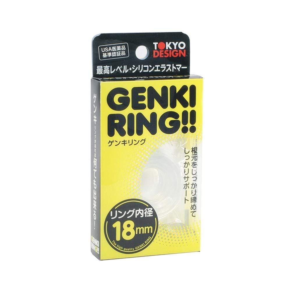 Tokyo Design - Genki Cock Ring 18mm (Clear) -  Rubber Cock Ring (Non Vibration)  Durio.sg