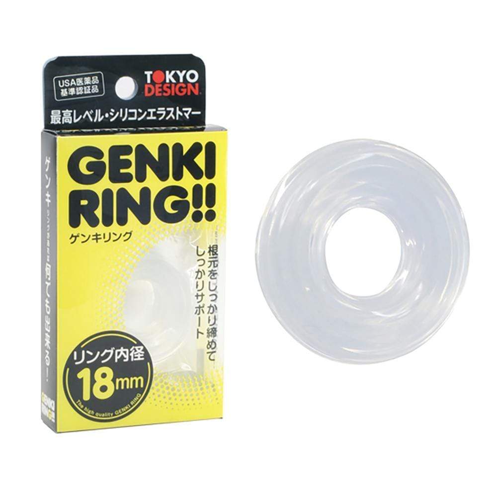 Tokyo Design - Genki Cock Ring 18mm (Clear) -  Rubber Cock Ring (Non Vibration)  Durio.sg