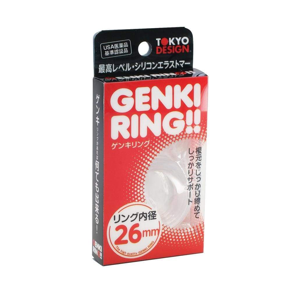 Tokyo Design - Genki Cock Ring 26mm (Clear) -  Rubber Cock Ring (Non Vibration)  Durio.sg