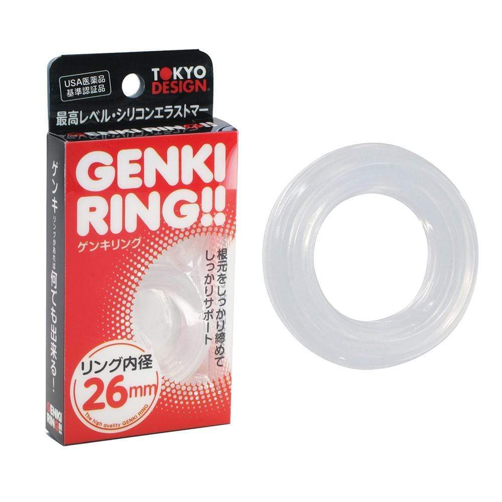 Tokyo Design - Genki Cock Ring 26mm (Clear) -  Rubber Cock Ring (Non Vibration)  Durio.sg