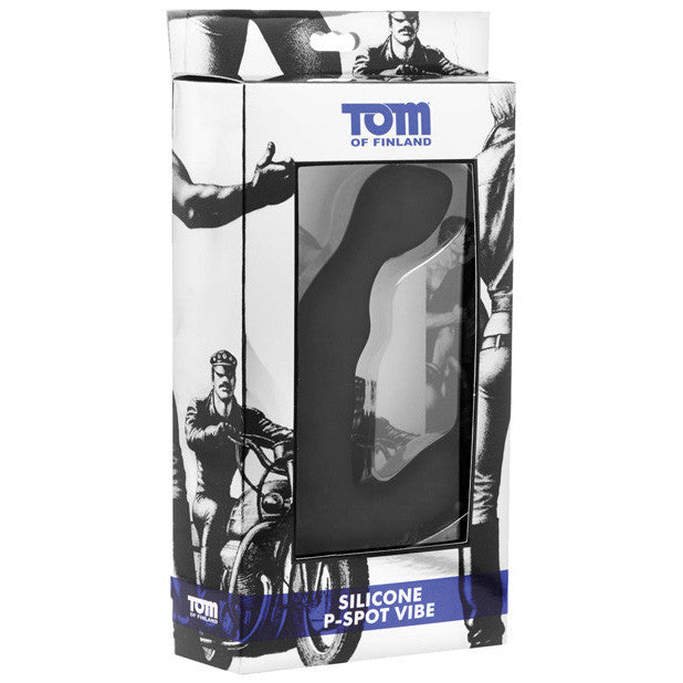 Tom of Finland - Silicone P Spot Vibrator (Black) -  Prostate Massager (Vibration) Non Rechargeable  Durio.sg