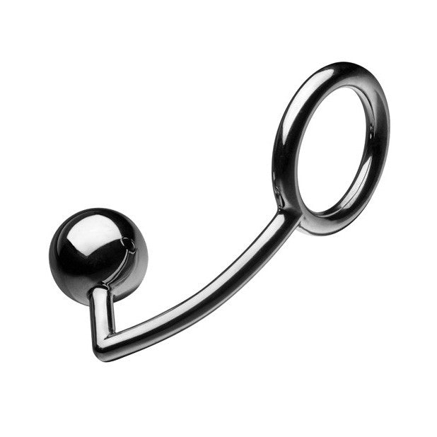 Tom of Finland - Steel Cock Ring With Anal Ball 2" -  Metal Cock Ring (Non Vibration)  Durio.sg