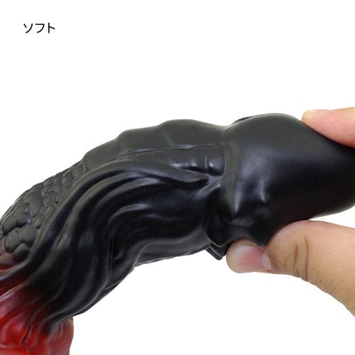 Tomax - Fire Dragon Regular Silicone Dildo (Black) -  Non Realistic Dildo w/o suction cup (Non Vibration)  Durio.sg