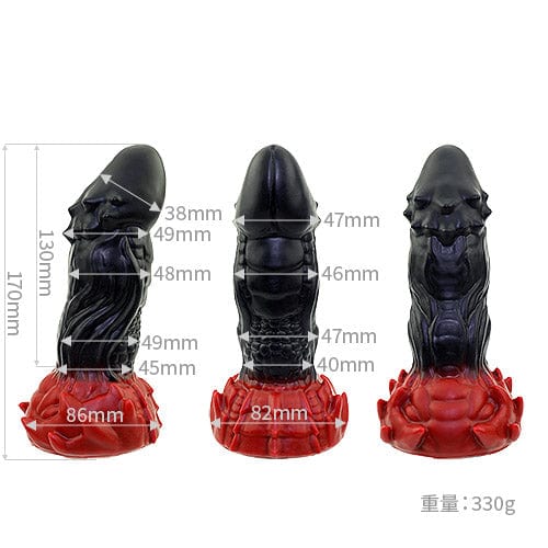 Tomax - Fire Dragon Regular Silicone Dildo (Black) -  Non Realistic Dildo w/o suction cup (Non Vibration)  Durio.sg