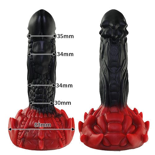 Tomax - Fire Dragon Slim Regular Silicone Dildo (Black) -  Non Realistic Dildo w/o suction cup (Non Vibration)  Durio.sg