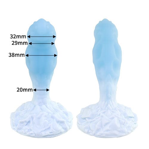 Tomax - Ice Dragon Slim Regular Silicone Dildo (Ice Blue) -  Non Realistic Dildo w/o suction cup (Non Vibration)  Durio.sg