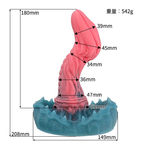 Tomax - Mimic Dragon Predator Regular Silicone Dildo (Pink) -  Non Realistic Dildo w/o suction cup (Non Vibration)  Durio.sg