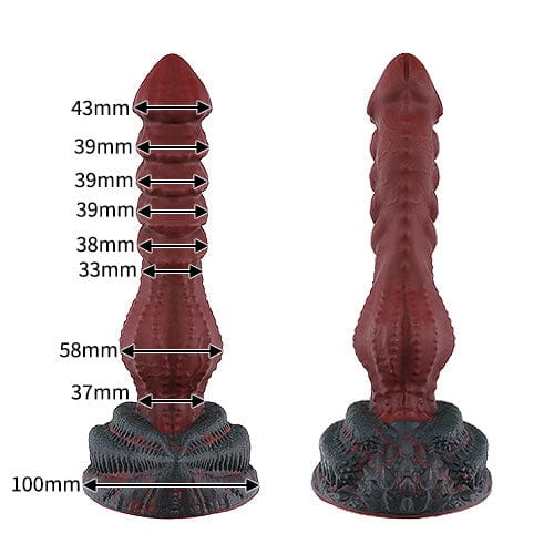 Tomax - Roaring Dragon Regular Silicone Dildo (Wild Red) -  Non Realistic Dildo w/o suction cup (Non Vibration)  Durio.sg