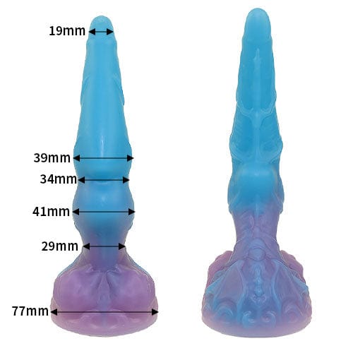 Tomax - Water Dragon Regular Silicone Dildo (Deep Blue) -  Non Realistic Dildo w/o suction cup (Non Vibration)  Durio.sg
