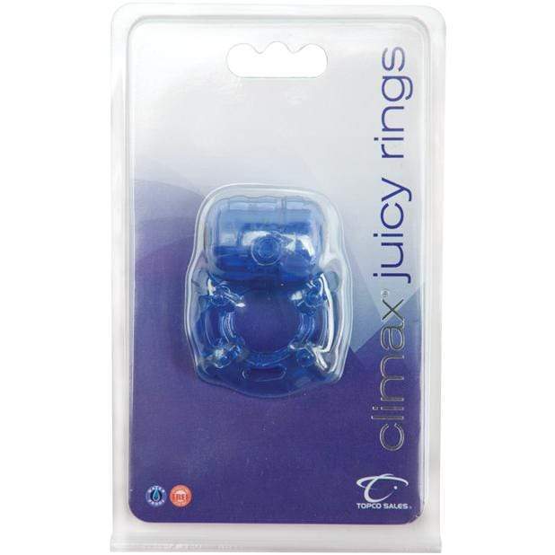 Topco - Climax Juicy Vibrating Cock Ring (Blue) -  Rubber Cock Ring (Vibration) Non Rechargeable  Durio.sg