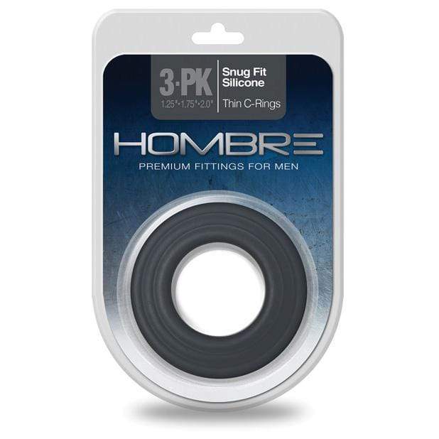 Topco - Hombre Snug Fit Silicone Thin Cock Rings Pack of 3 (Black) -  Silicone Cock Ring (Non Vibration)  Durio.sg