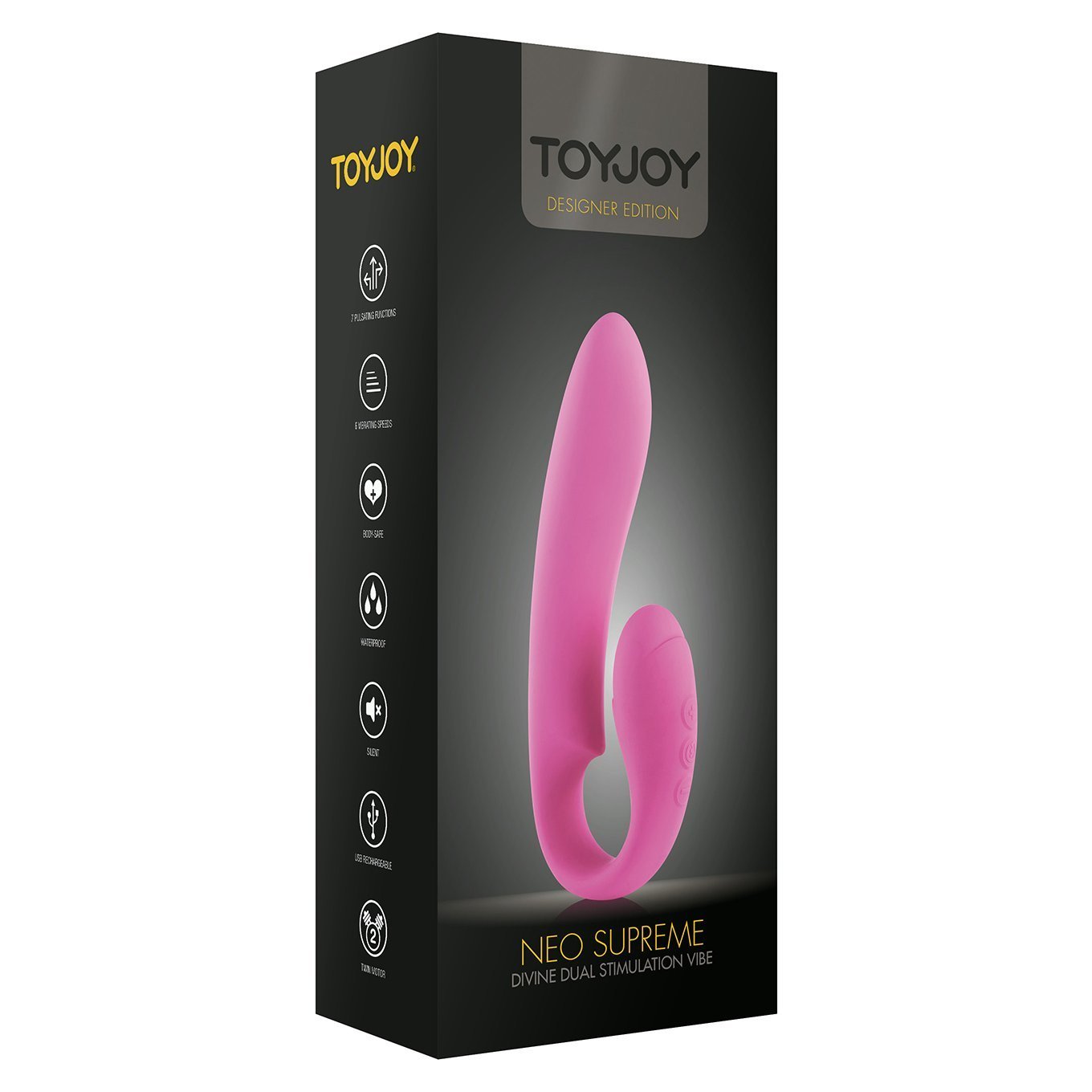 ToyJoy - Neo Supreme Rabbit Vibrator (Pink) -  Rabbit Dildo (Vibration) Rechargeable  Durio.sg