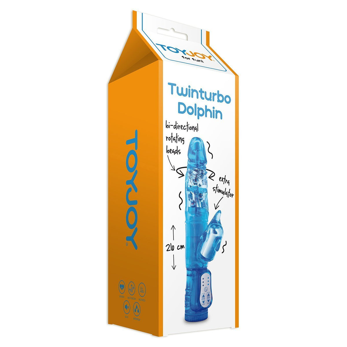 ToyJoy - Twinturbo Dolphin Rabbit Vibrator (Blue) -  Rabbit Dildo (Vibration) Non Rechargeable  Durio.sg