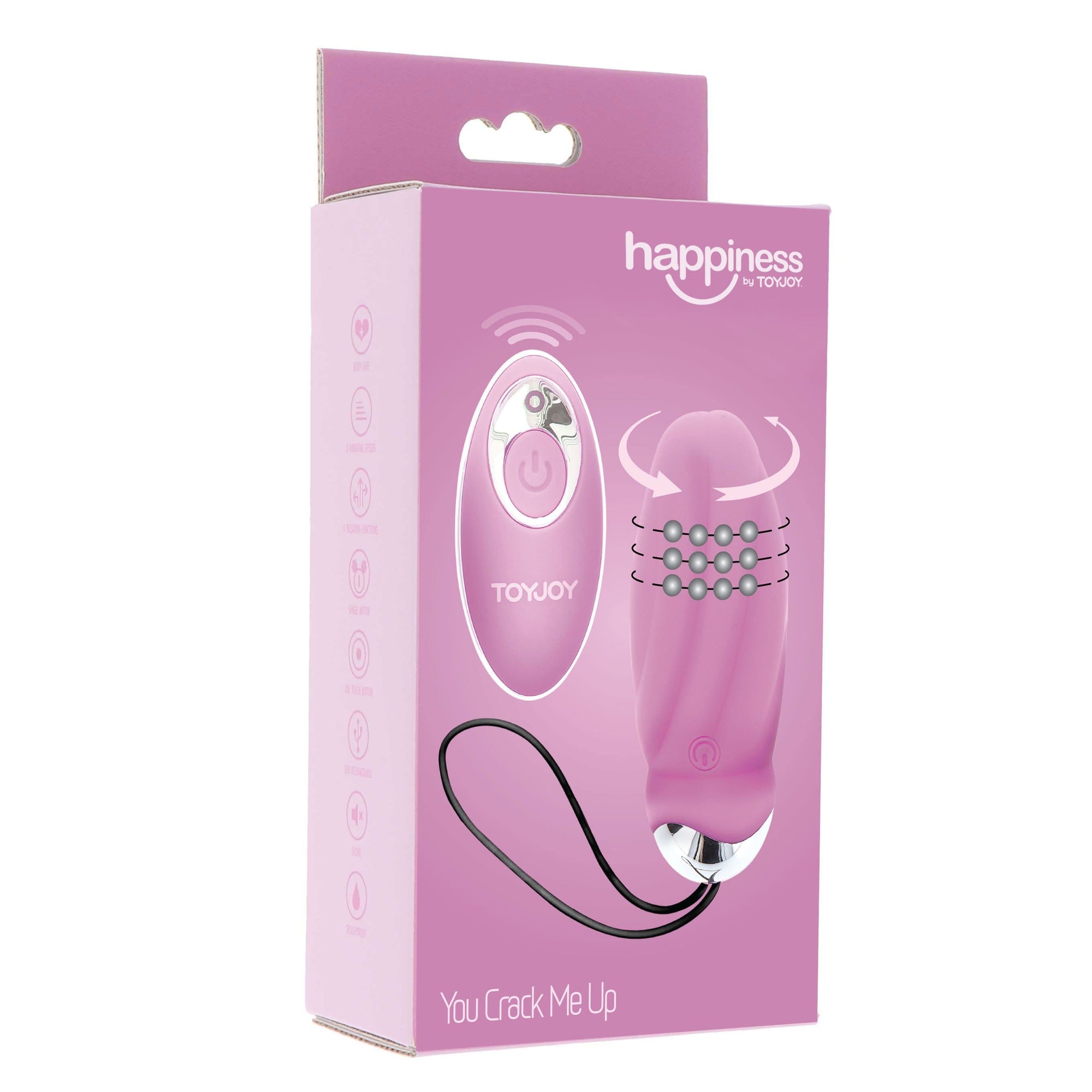 ToyJoy - You Crack Me Up Remote Control Egg Vibrator (Pink) -  Wireless Remote Control Egg (Vibration) Rechargeable  Durio.sg