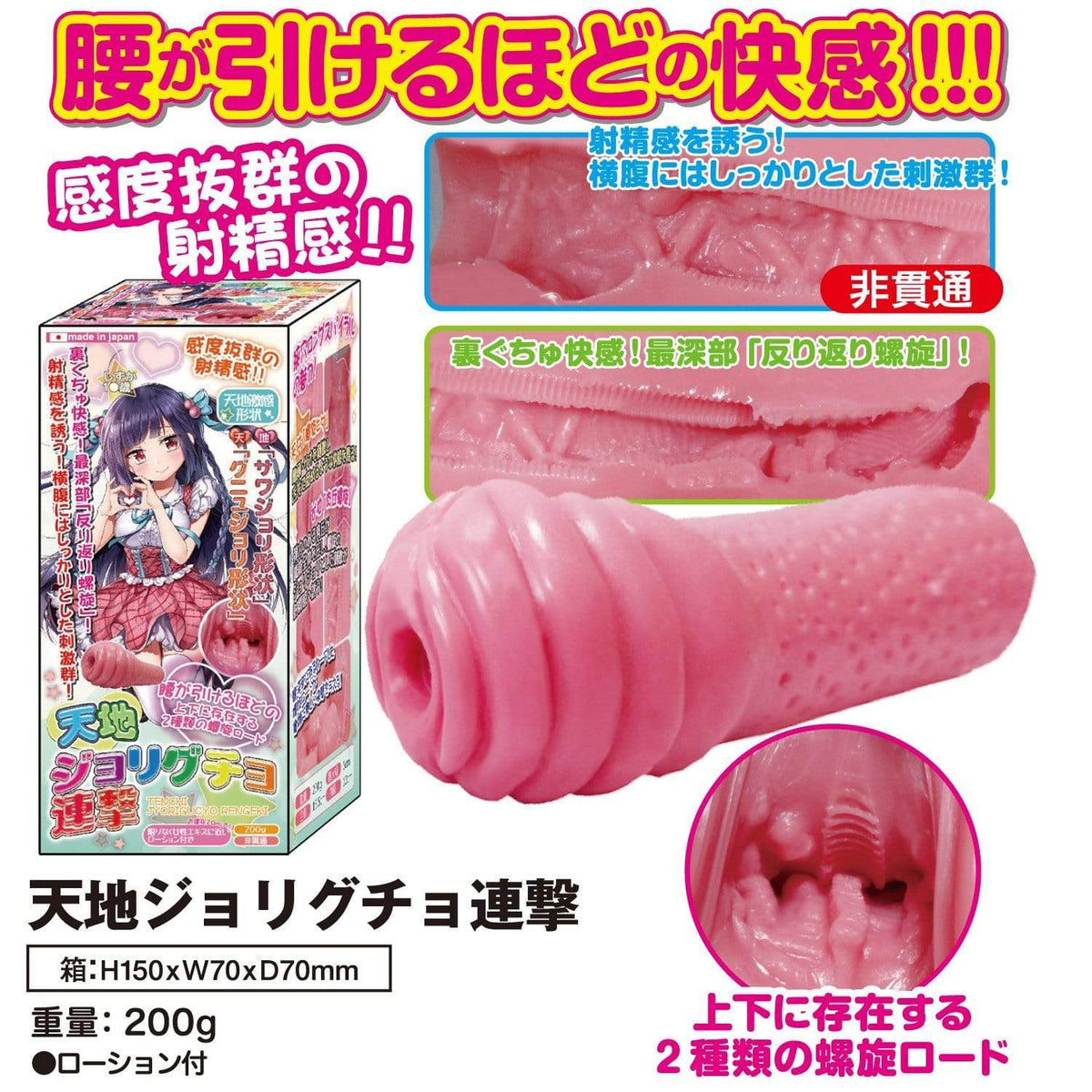 Toys Love - Tenchi Jorigcho Raid Onahole (Pink) -  Masturbator Vagina (Non Vibration)  Durio.sg