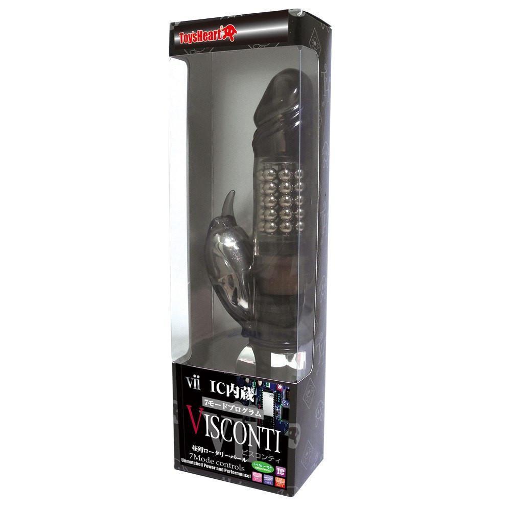 ToysHeart - Visconti 7 Mode Controls Rabbit Vibrator (Black) -  Rabbit Dildo (Vibration) Non Rechargeable  Durio.sg