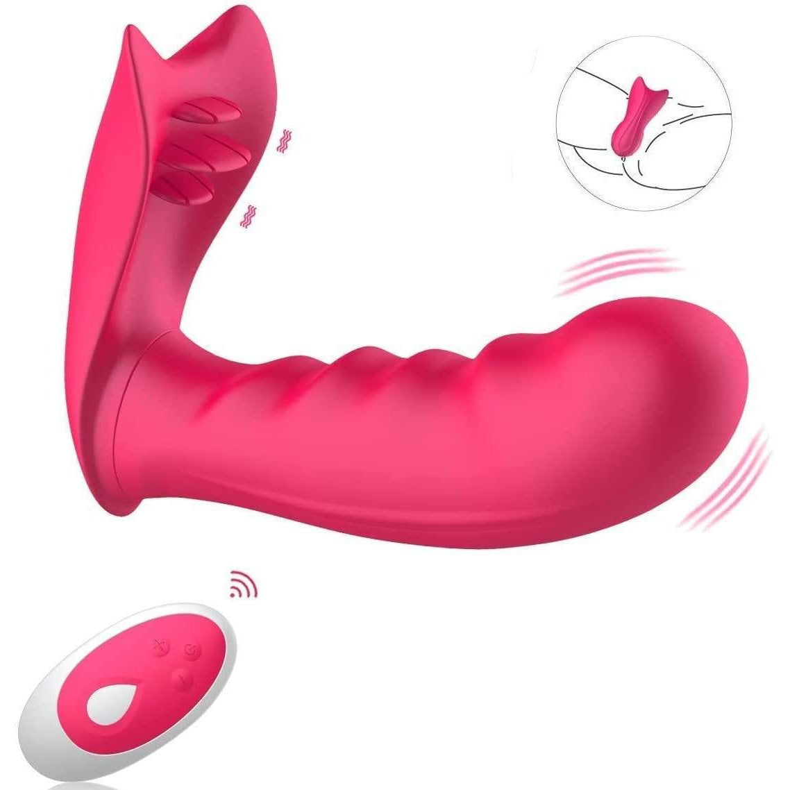 Tracy's Dog - Butterfly G Spot Vibrator (Pink) -  G Spot Dildo (Vibration) Rechargeable  Durio.sg