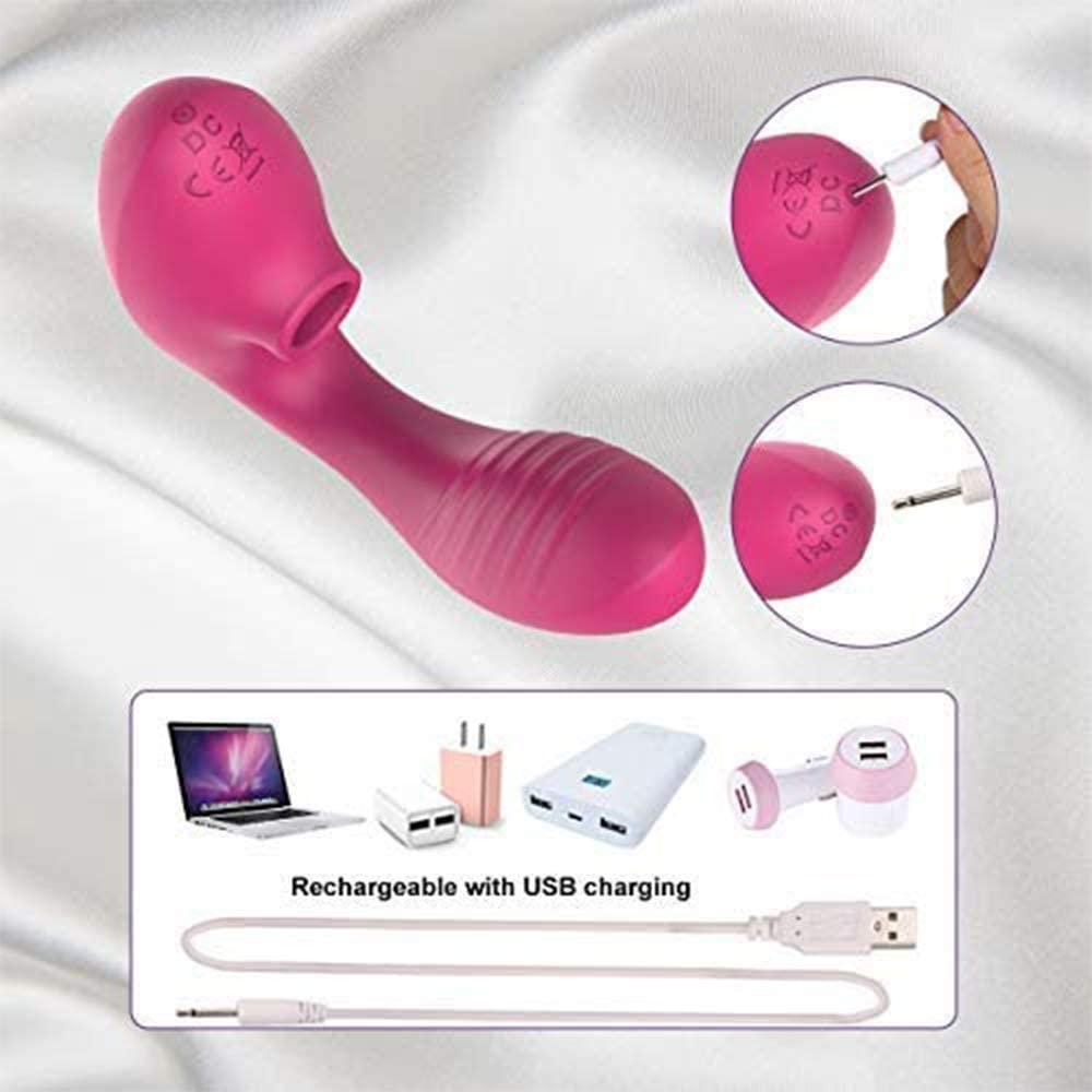 Tracy's Dog - Clitoral Sucking Vibrator (Pink) -  Clit Massager (Vibration) Rechargeable  Durio.sg