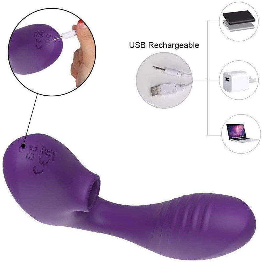 Tracy's Dog - Clitoral Sucking Vibrator (Purple) -  Clit Massager (Vibration) Rechargeable  Durio.sg
