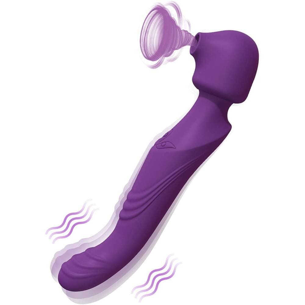 Tracy&#39;s Dog - Dual Vibe G Spot Clitoral Air Stimulator Wand Massager (Purple) -  Wand Massagers (Vibration) Rechargeable  Durio.sg