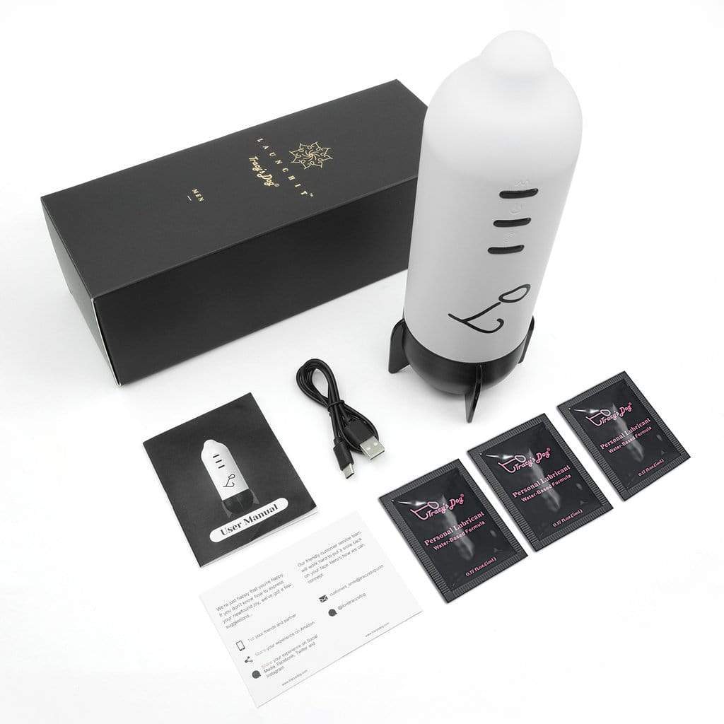 Tracy&#39;s Dog - Launch It Automatic Masturbator Cup (White) -  Masturbator Soft Stroker (Vibration) Rechargeable  Durio.sg