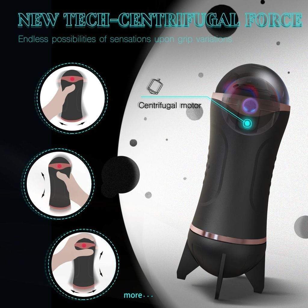 Tracy's Dog - Turboo Automatic Masturbator Cup (Black) -  Masturbator Soft Stroker (Vibration) Rechargeable  Durio.sg