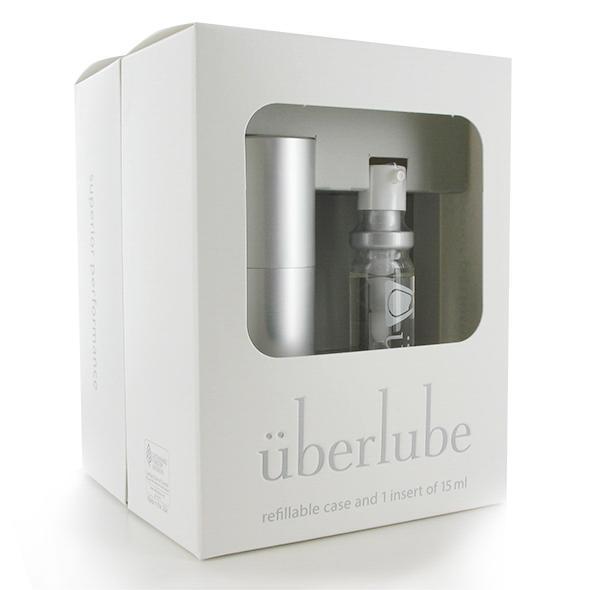Uberlube - Silicone Lubricant Refillable Case with 3 Refills 15ml (Silver) -  Lube (Silicone Based)  Durio.sg