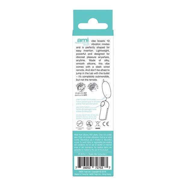 VeDO - Ami Remote Control Bullet Vibrator (Tease Me Turquoise) -  Wired Remote Control Egg (Vibration) Rechargeable  Durio.sg