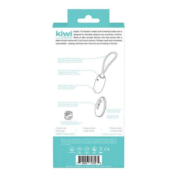 VeDO - Kiwi Remote Control Rechargeable Egg Vibrator (Tease Me Turquoise) -  Wireless Remote Control Egg (Vibration) Rechargeable  Durio.sg