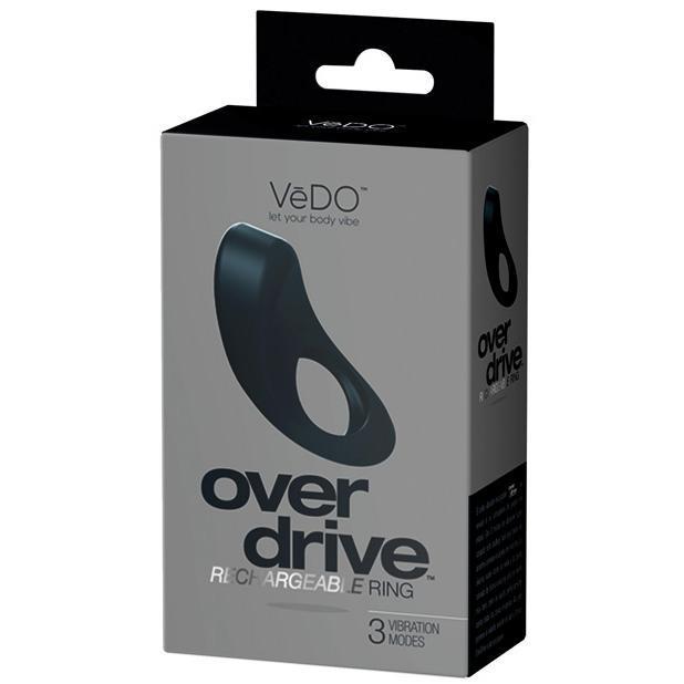 VeDO - Overdrive Rechargeable Vibrating Cock Ring (Just Black) -  Silicone Cock Ring (Vibration) Rechargeable  Durio.sg