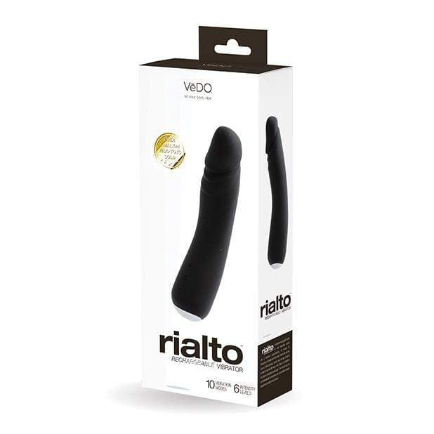 VeDO - Rialto Rechargeable Realistic Vibrator (Black Pearl) -  Realistic Dildo w/o suction cup (Vibration) Rechargeable  Durio.sg