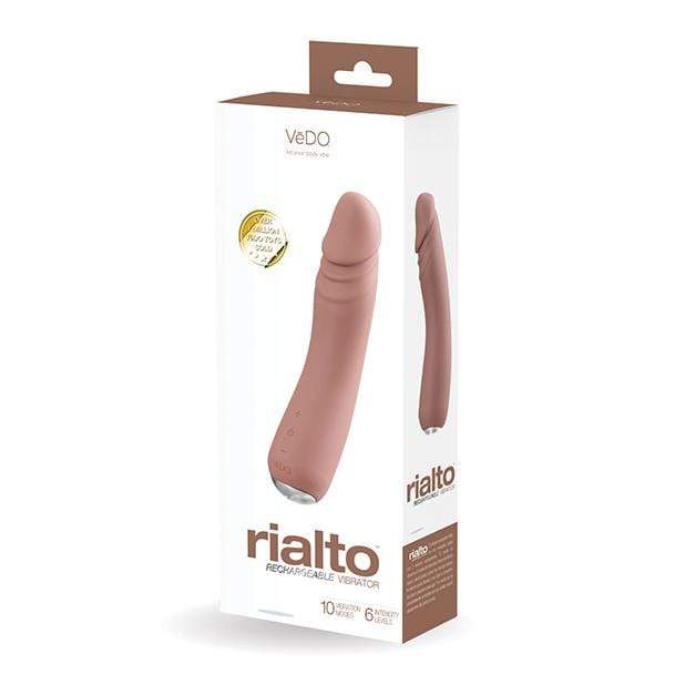 VeDO - Rialto Rechargeable Realistic Vibrator (Mocha) -  Realistic Dildo w/o suction cup (Vibration) Rechargeable  Durio.sg
