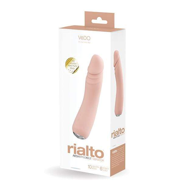 VeDO - Rialto Rechargeable Realistic Vibrator (Vanilla) -  Realistic Dildo w/o suction cup (Vibration) Rechargeable  Durio.sg