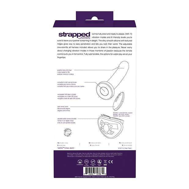 VeDO - Strapped Rechargeable Vibrating Strap On Dildo (Deep Purple) -  Strap On with Dildo for Reverse Insertion (Vibration) Rechargeable  Durio.sg